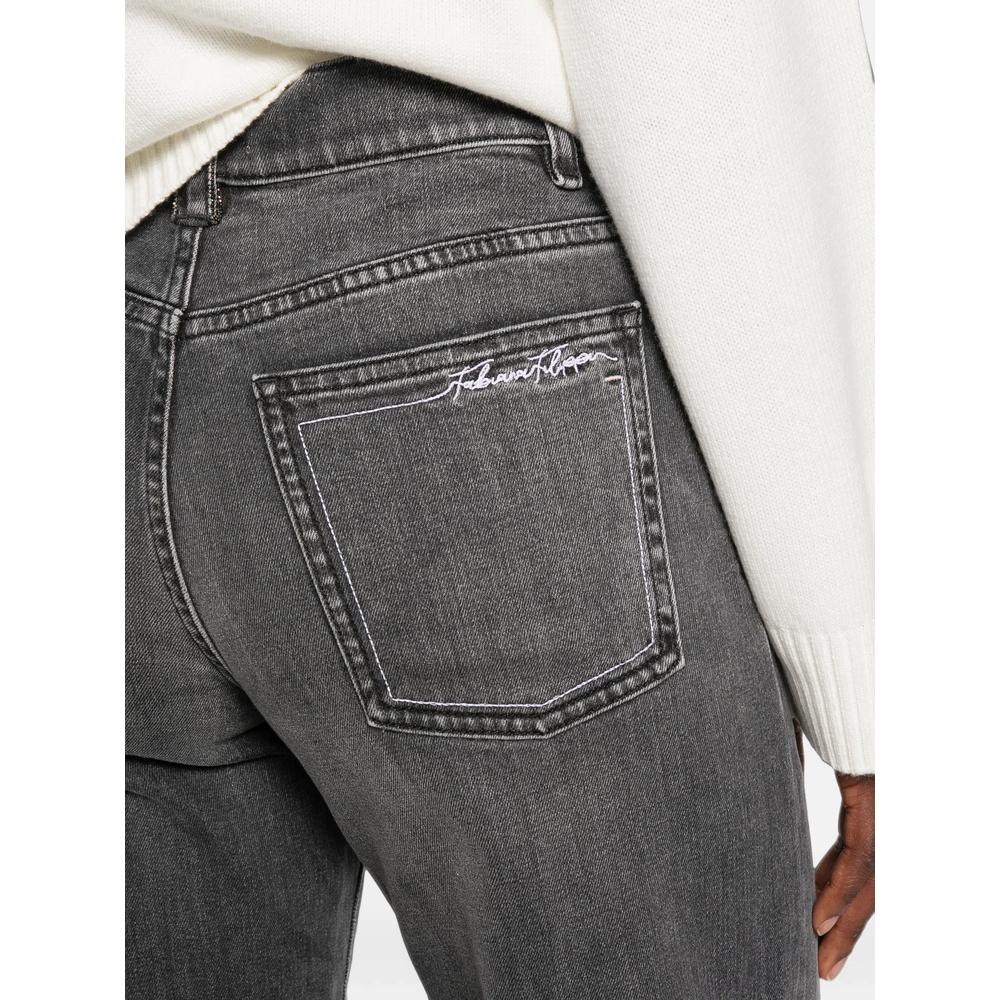 logo-embroidered wide-leg jeans 5