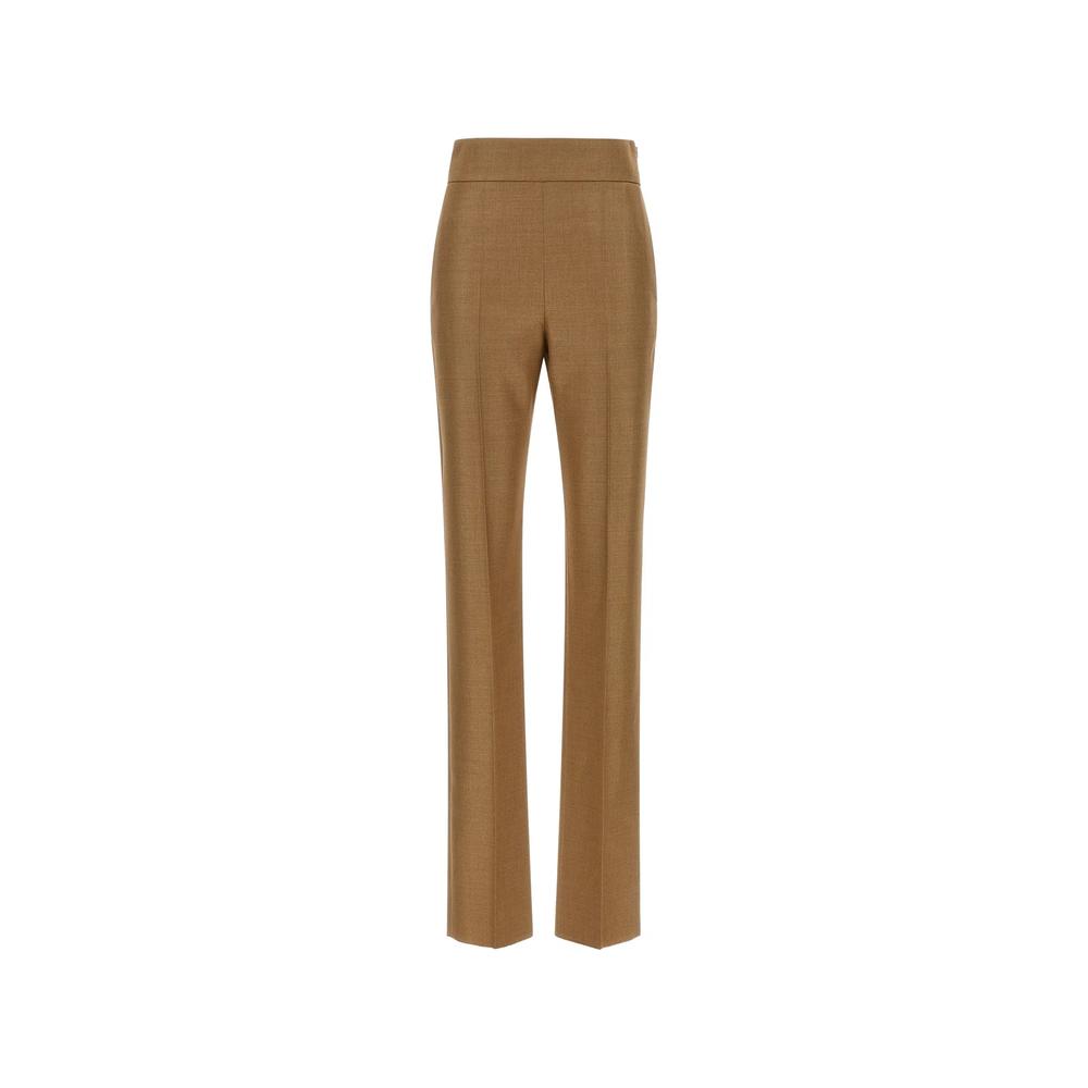 textured high-waisted trousers 1