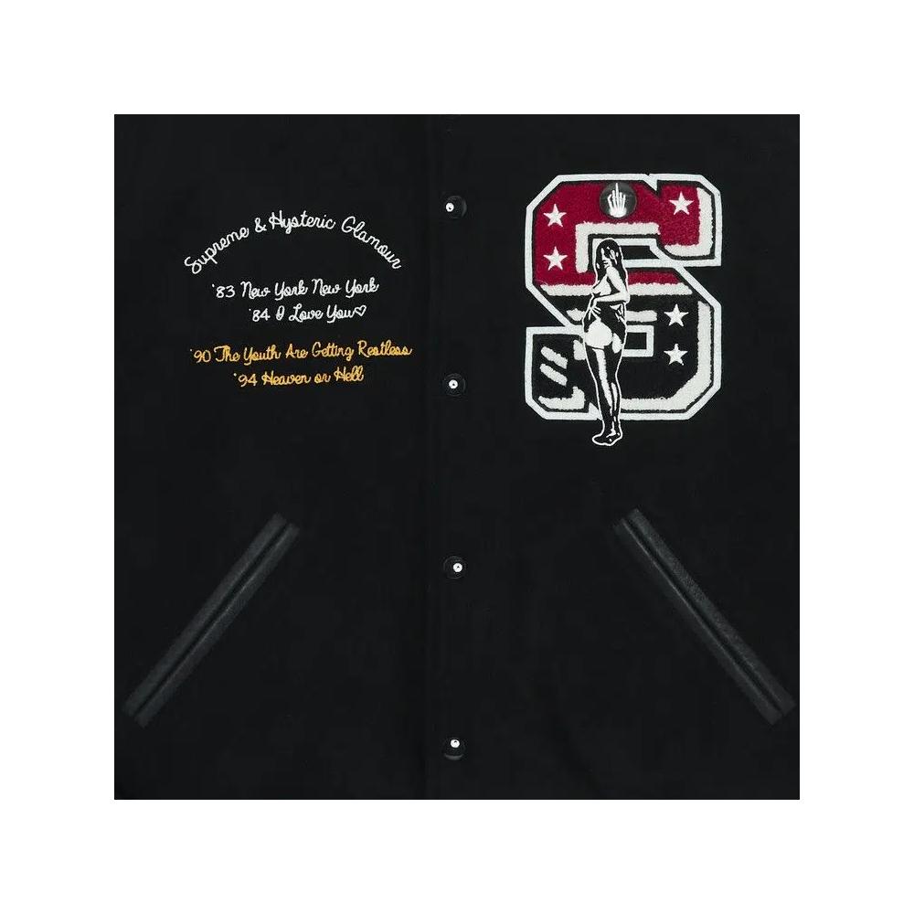 Варсити-куртки Supreme x HYSTERIC GLAMOUR Varsity Jacket 'Black' 3