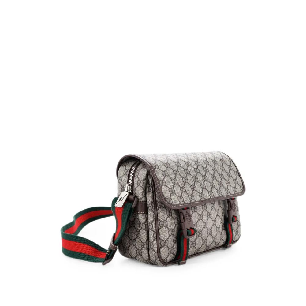 Маленькая сумка через плечо Web Buckle Messenger Bag GG Coated Canvas 2