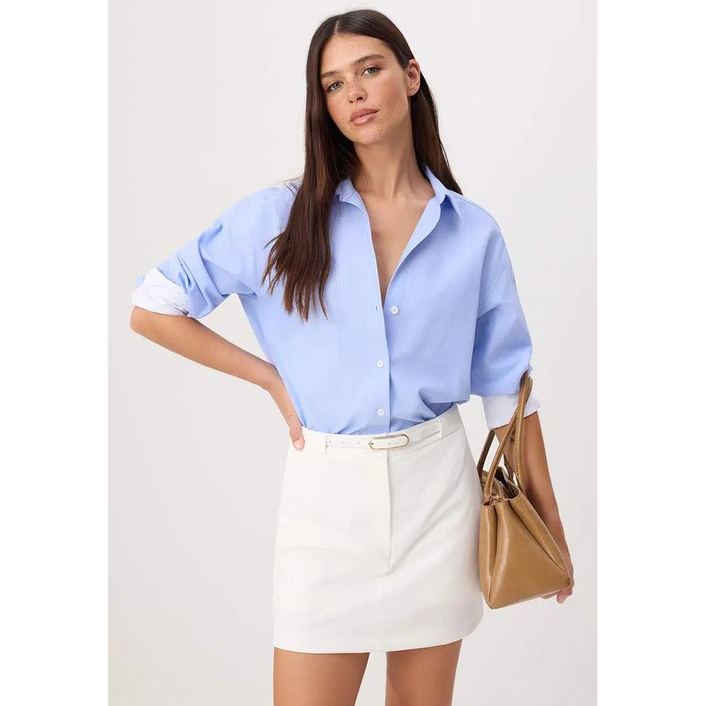 Белые мини-шорты и бермуды с поясом, в стиле юбки Twoaw26Sr55 5