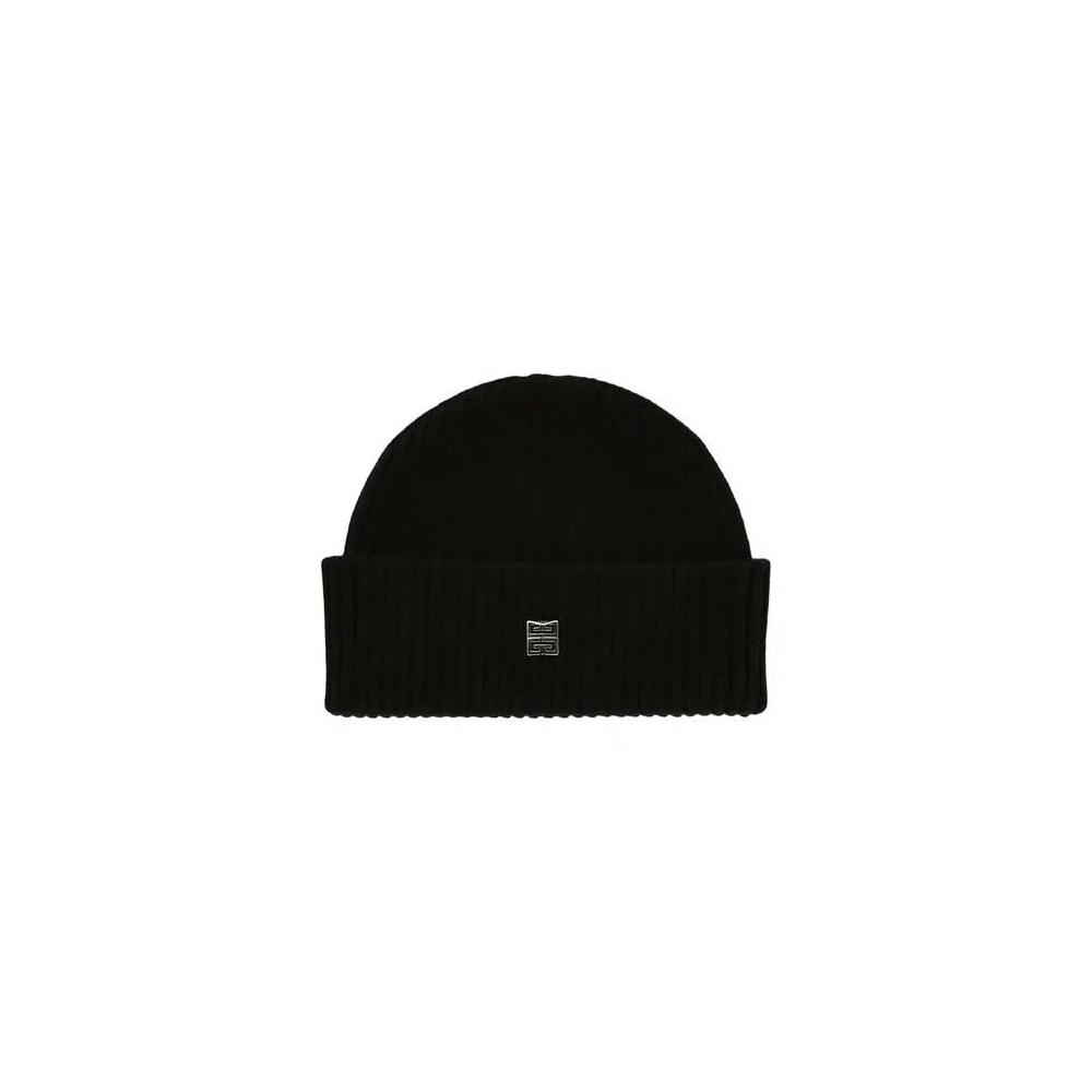 Шапки Givenchy Ribbed Wool-Blend Beanie 'Black' 1
