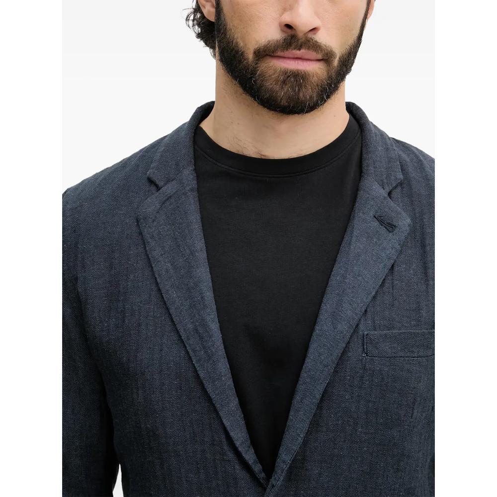 herringbone notched-lapel blazer 4
