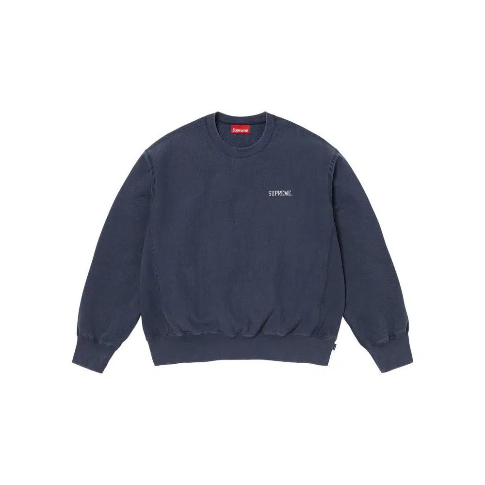 Свитшоты Supreme Washed Crewneck 'Navy' 1