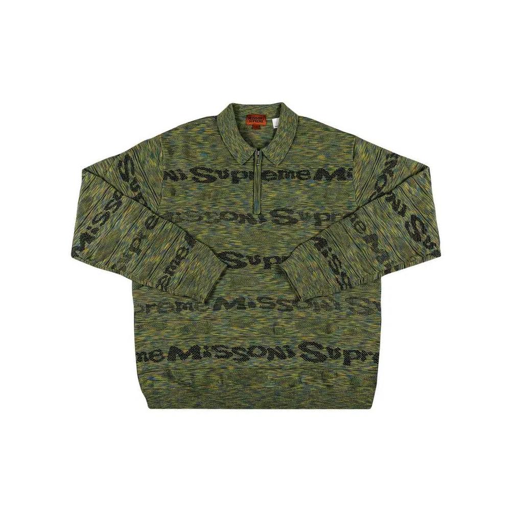Поло Supreme x Missoni Zip Long-Sleeve Polo 'Лайм' 1