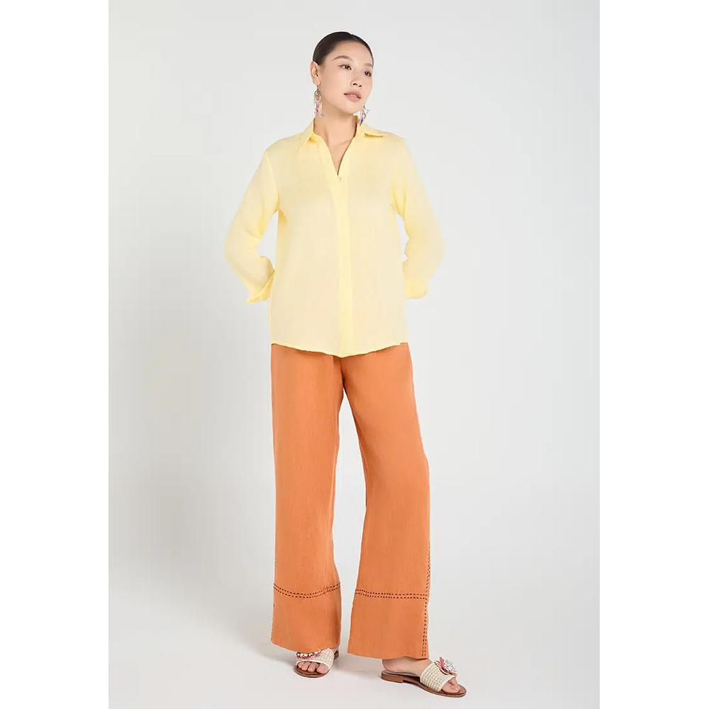 Базовая льняная рубашка с длинным рукавом 2