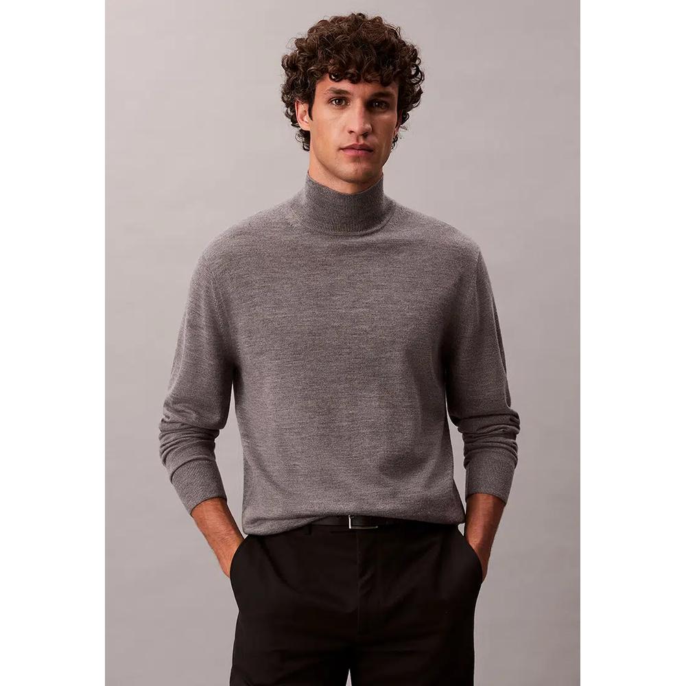Свитер с воротником-стойкой из мериноса Calvin Klein Jeans 1