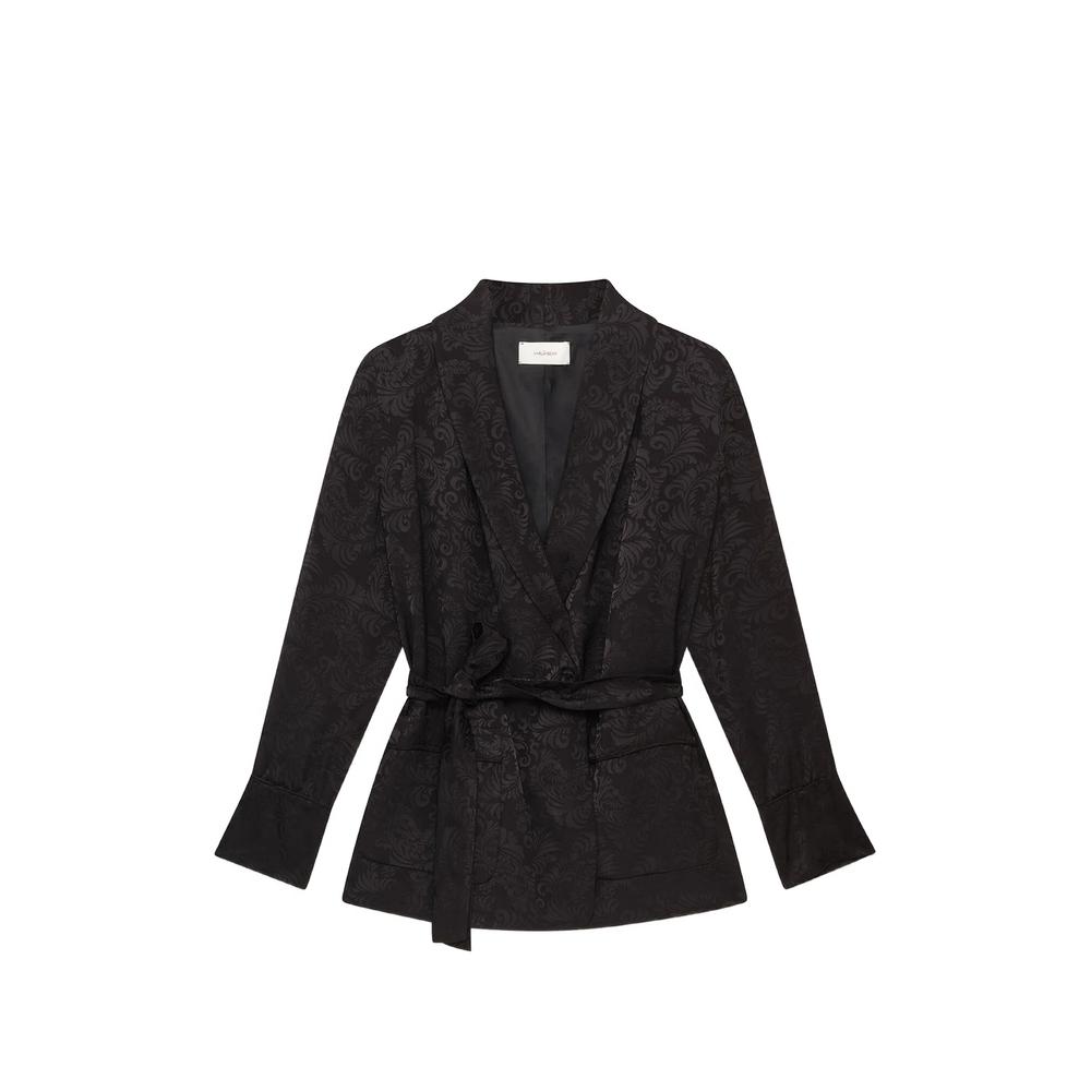 damask-jacquard wrap blazer 1
