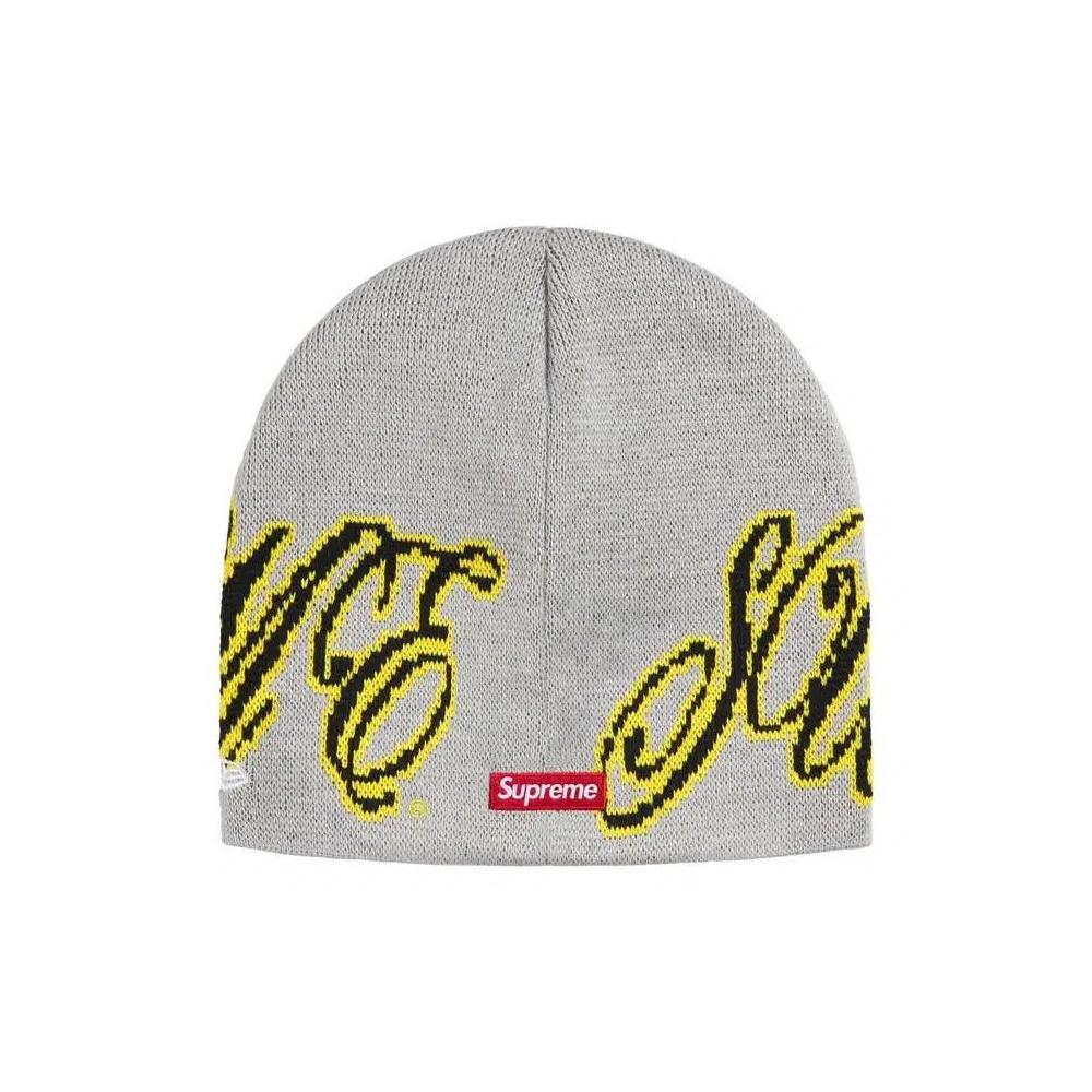 Шапки Supreme New Era Cursive Beanie 'Grey' 2