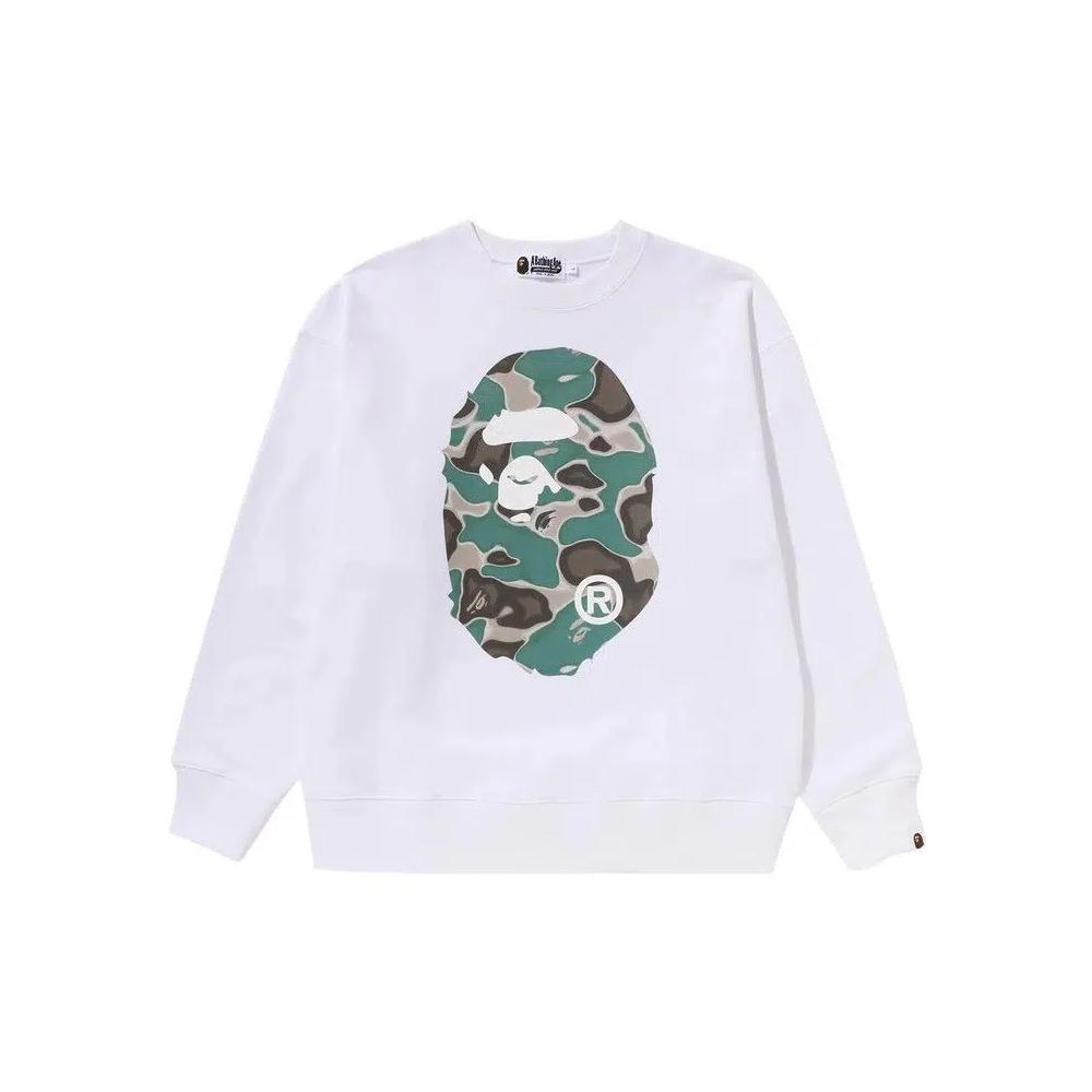 Свитшоты BAPE Liquid Camo Ape Head Relaxed Fit Crewneck Sweat 'White' 1