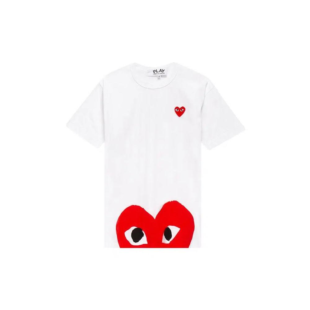 Футболки Comme des Garçons PLAY Half Heart Tee 'White' 1