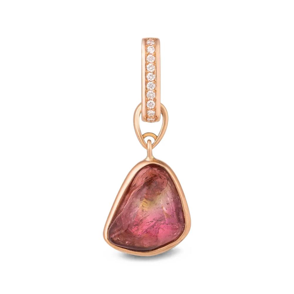 medium Liberté diamond and watermelon tourmaline charm 3
