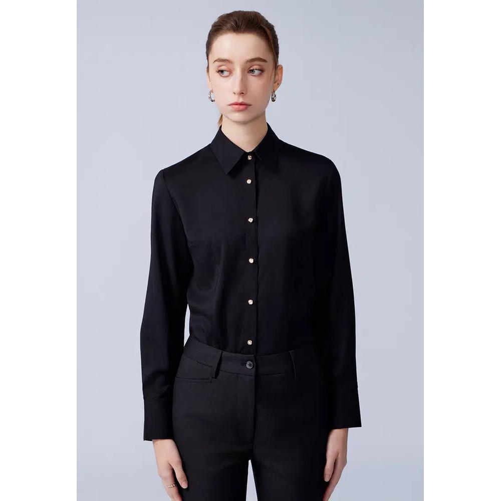 Черная рубашка Slim Fit с галстуком 1