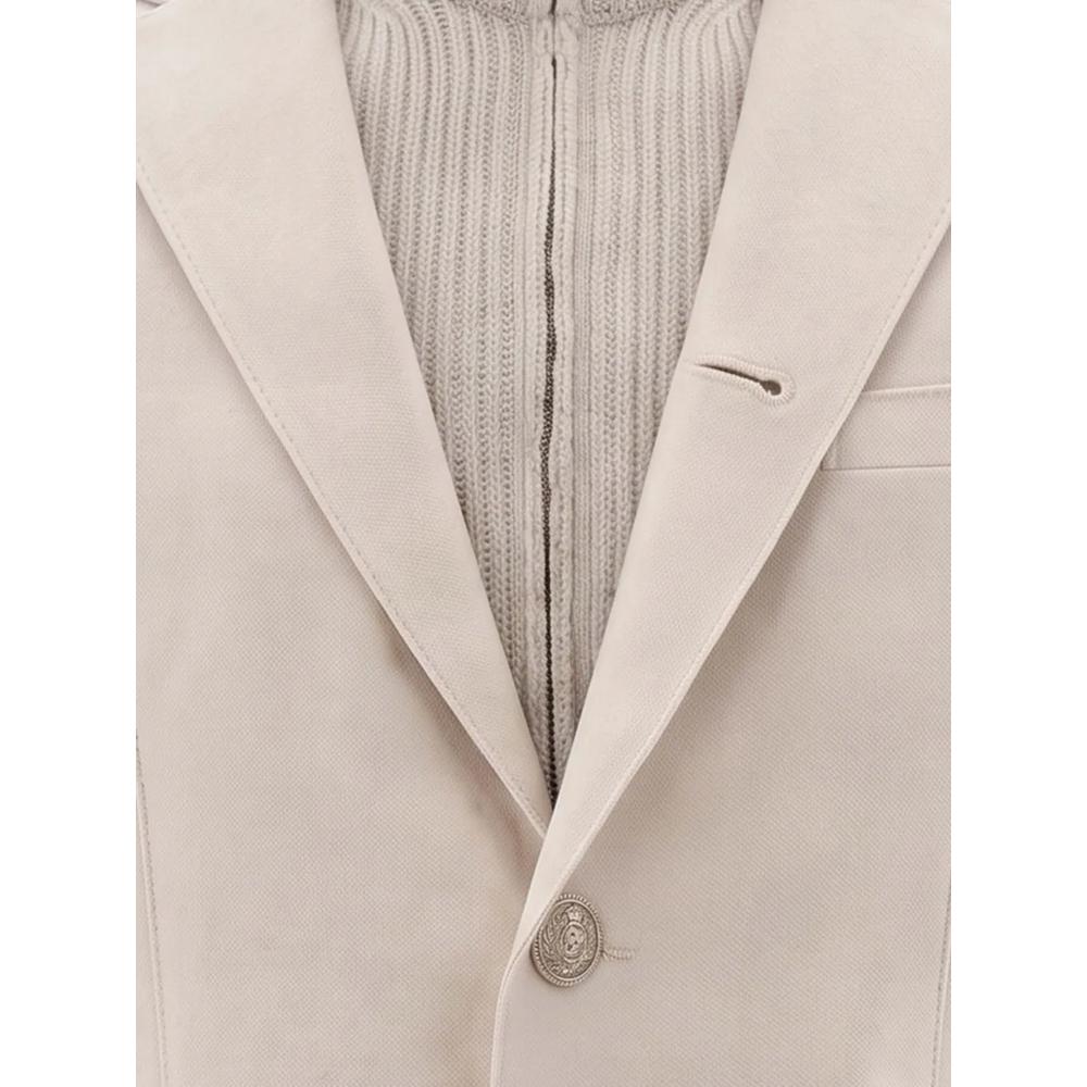 ribbed-knit panelled jacket 3
