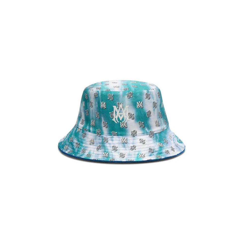 Панамы Amiri Micro Paisley Tie Dye Silk Reversible Bucket Hat 'Аква' 1