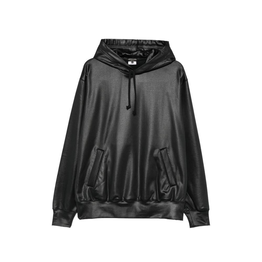 shine-finish drawstring hoodie 1