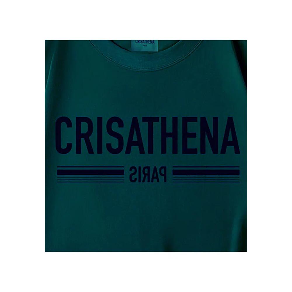 Футболка Crisathena Paris темно-зеленого цвета 3