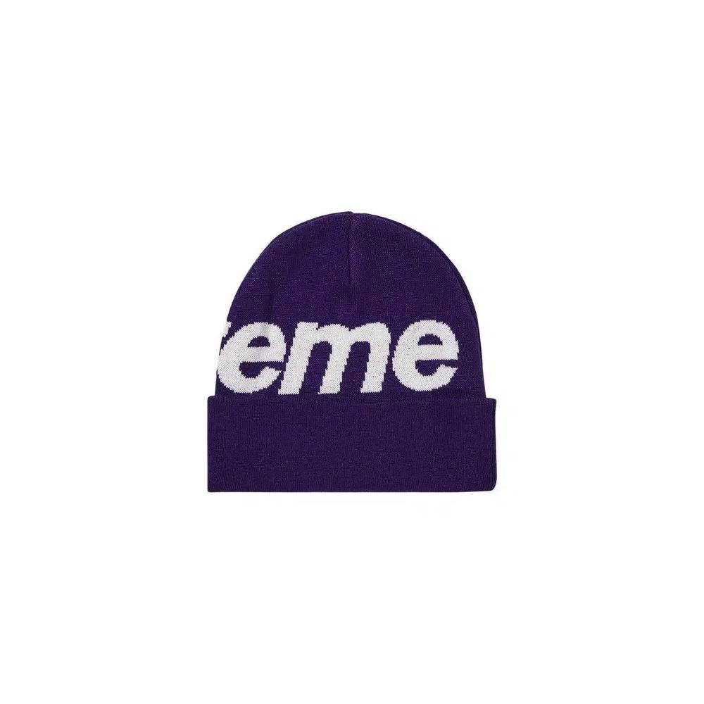 Шапки-бини Supreme Big Logo Beanie 'Темно-фиолетовый' 2