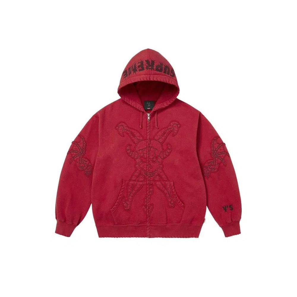 Худи Supreme x Y’s Zip Up Hooded Sweatshirt 'Washed Red' 1