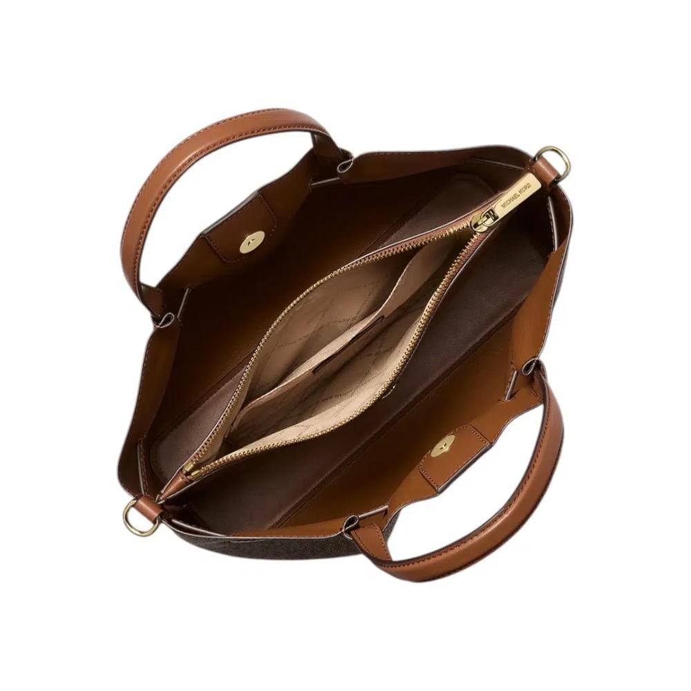 Carson Medium Signature Logo Satchel Bag - Коричневый 3