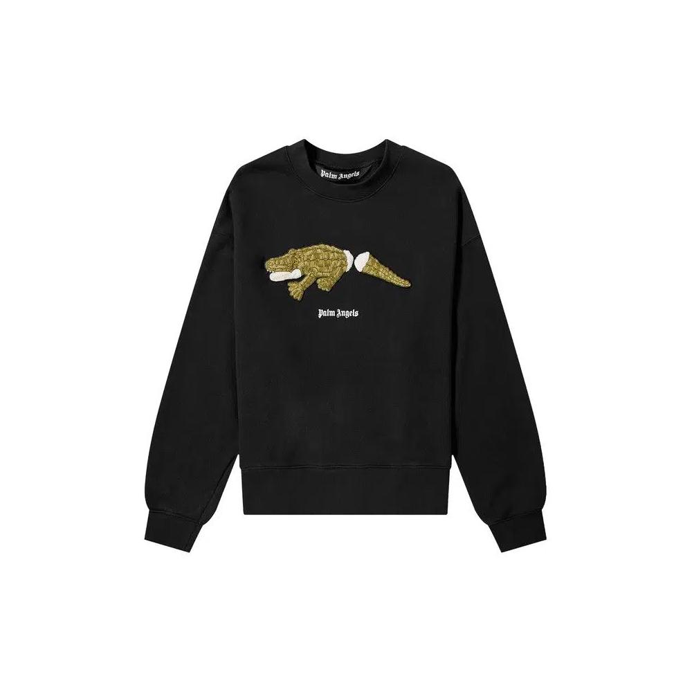 Свитера Palm Angels Croco Crewneck 'Черный/Зеленый' 1
