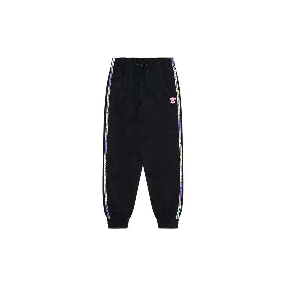Штаны AAPE Moonface Embroidered Track Pants 'Черный' 1