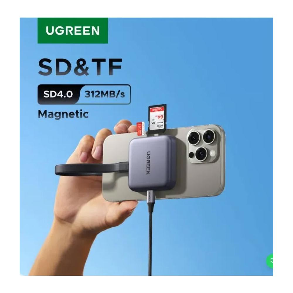 UGreen 3-в-1 магнитный USB-C кардридер 1