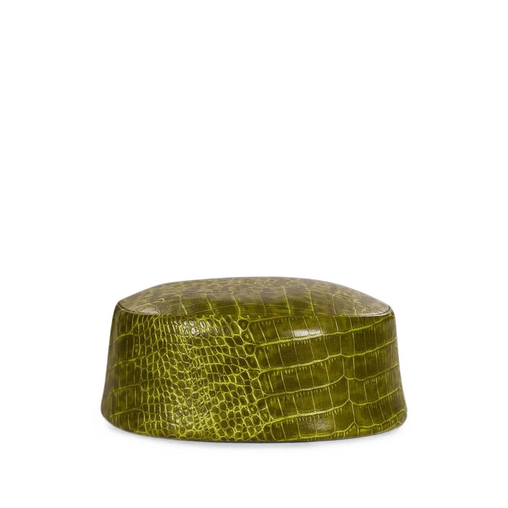 croc-effect leather pillbox hat 3