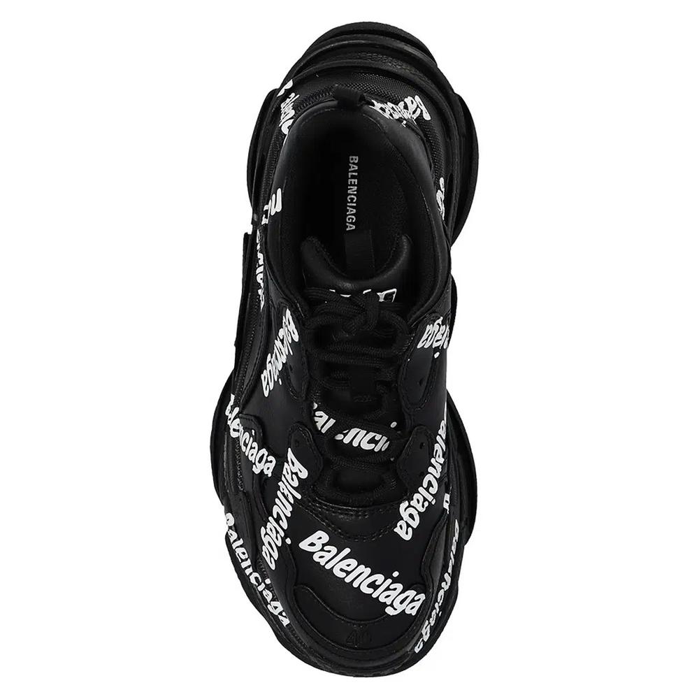 Женские кроссовки Triple S Logotype, черные, белые 4