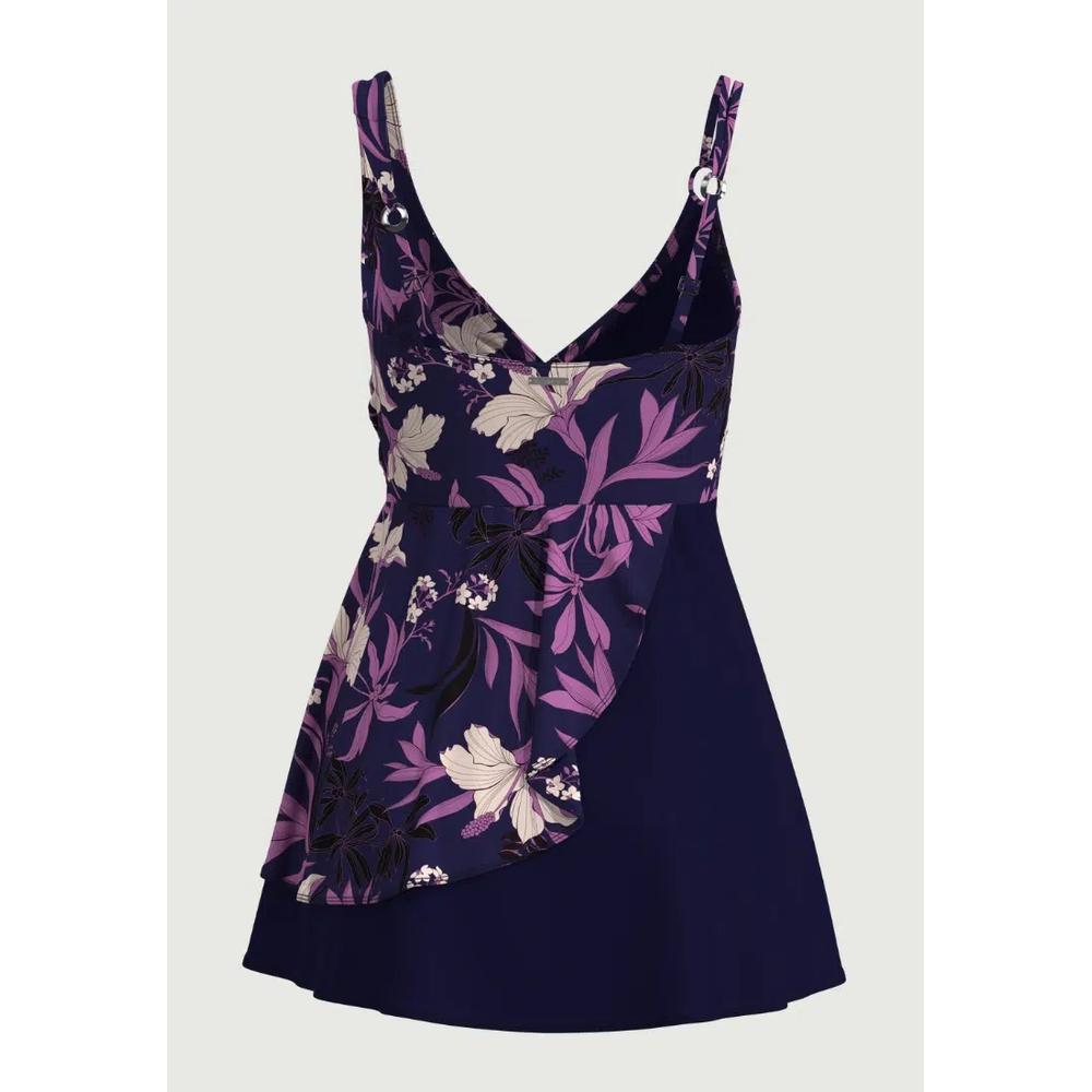 Купальное платье Wild Hibiscus Indigo с перекрестным передом 4