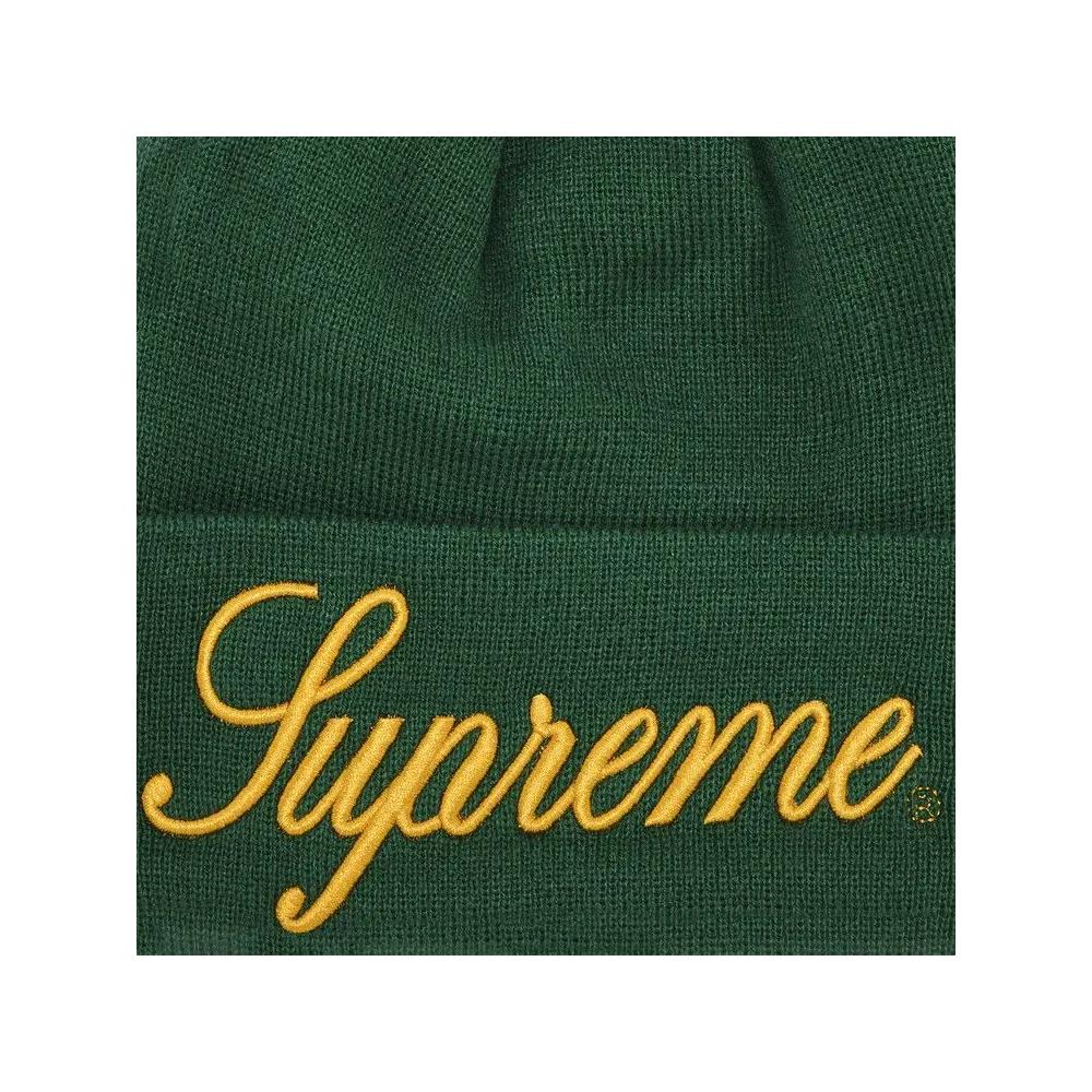 Вязаные шапки Supreme New Era Script Beanie 'Green' 3