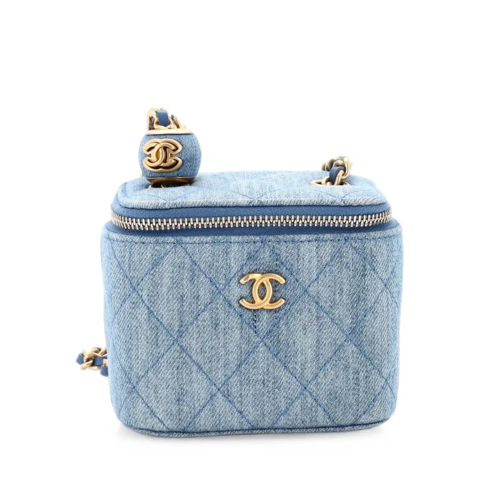 Стеганый мини-клатч Pearl Crush Vanity Case with Chain 1
