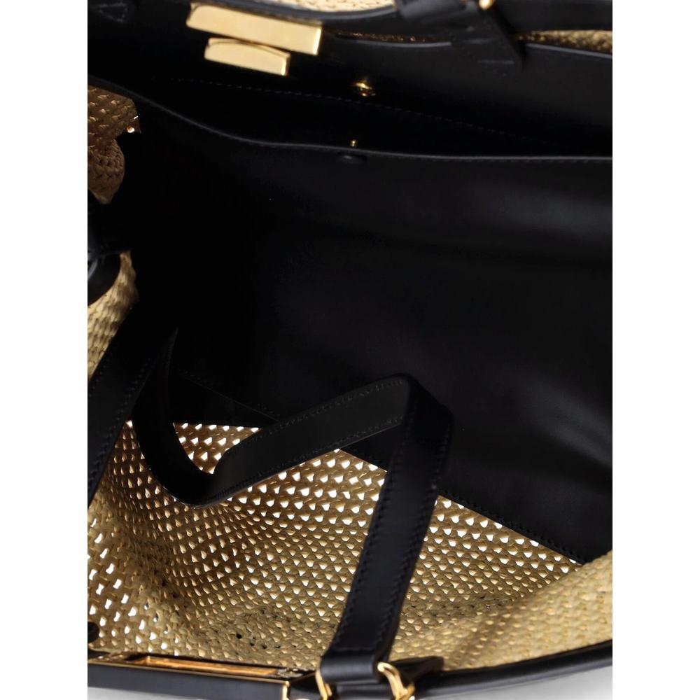 Peekaboo X- Raffia Medium tote bag 6