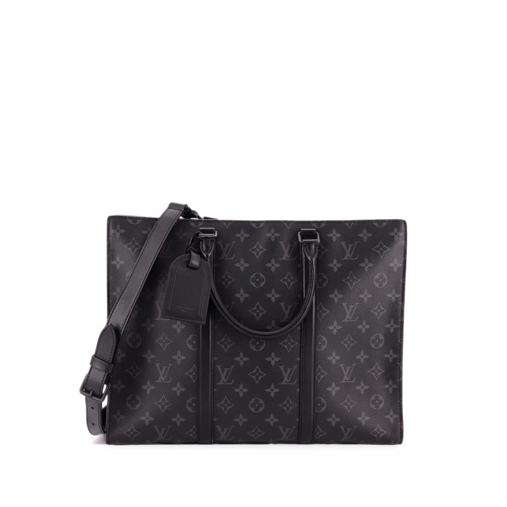 Sac Plat Zipper Monogram Eclipse Canvas Horizontal tote bag 1