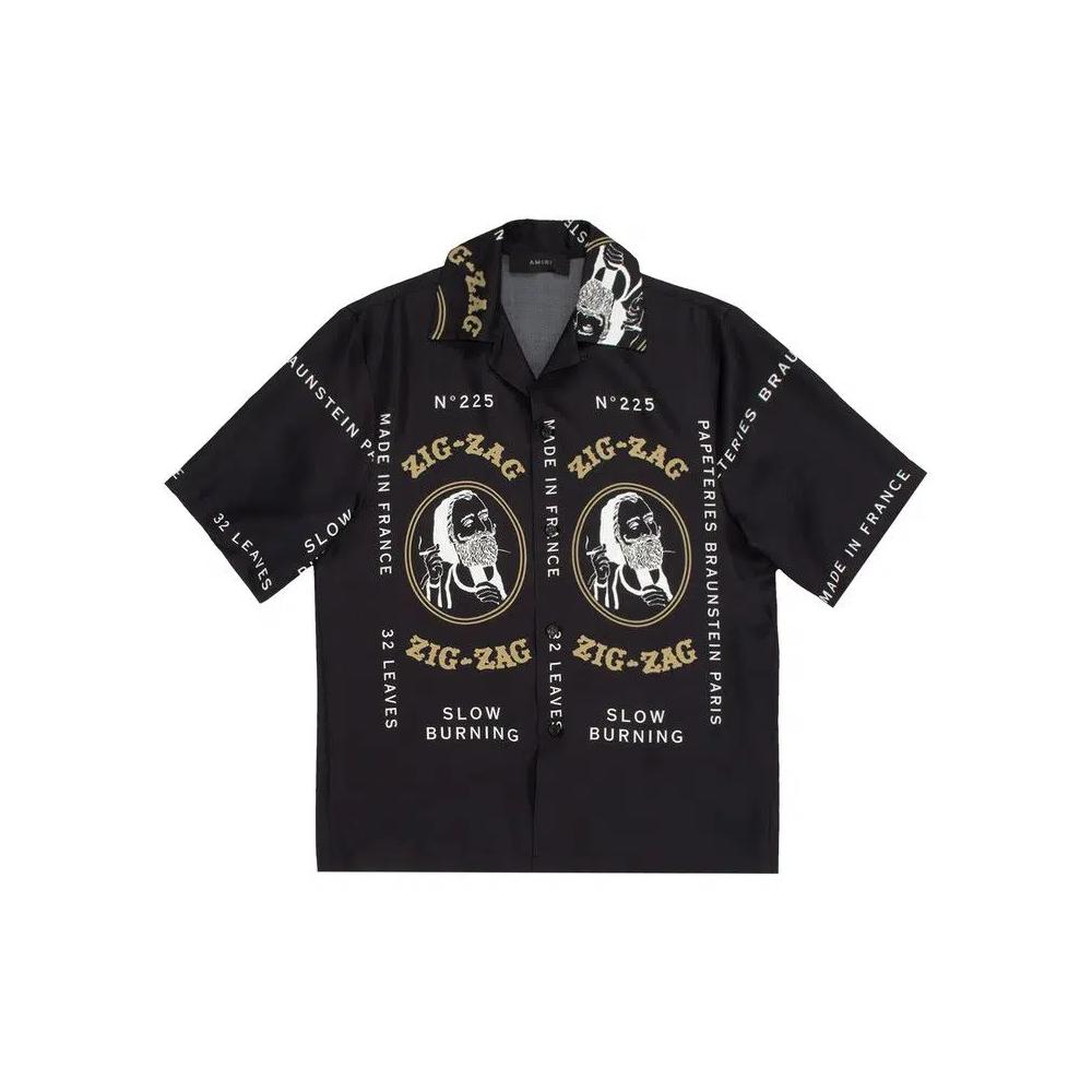 Рубашки на пуговицах Amiri Zig Zag Rolling Paper Shirt 'Черный' 1