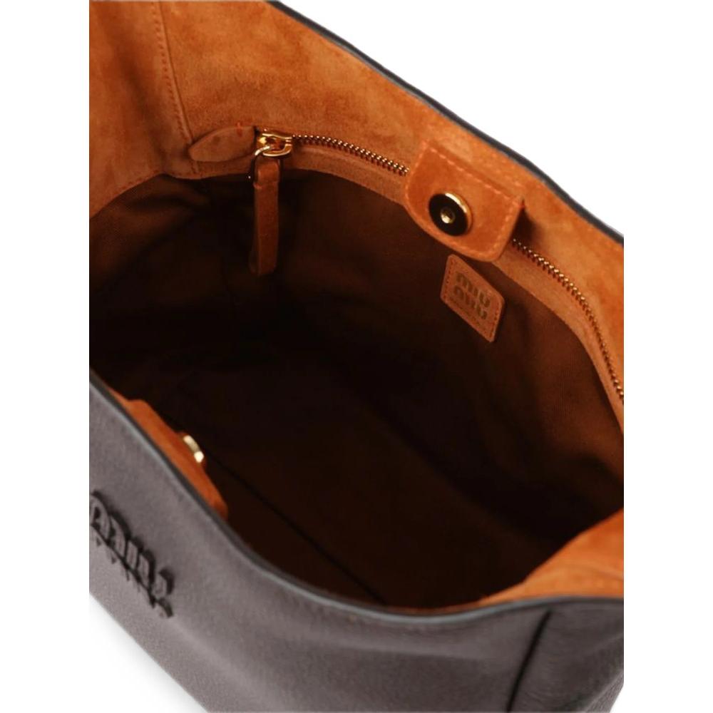 logo-embossed leather shoulder bag 4