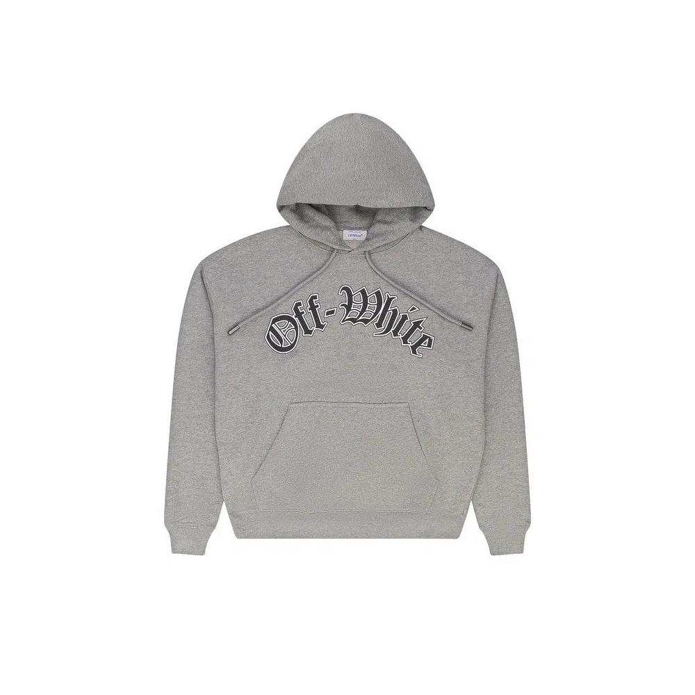 Худи Off-White c/o Virgil Abloh Goth Logo Hoodie 'Heather Grey' 1