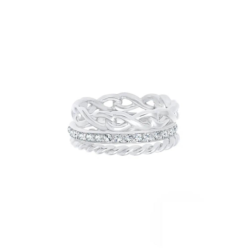 Набор колец с символом бесконечности, украшенный кристаллами Swarovski® 3