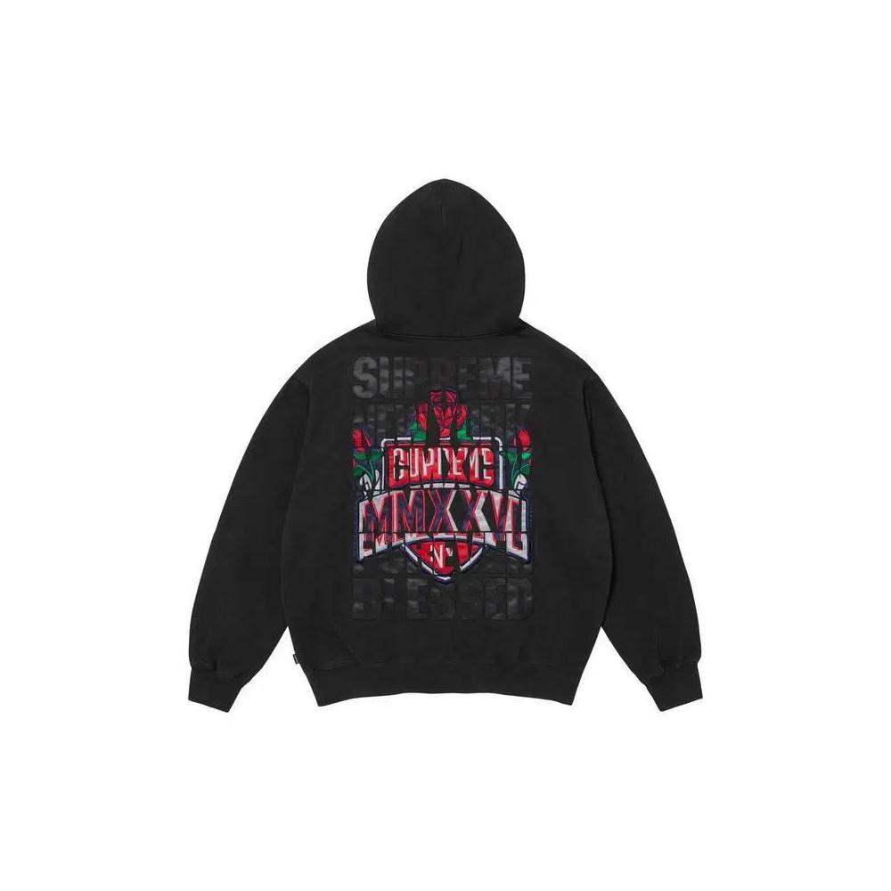 Худи Supreme Blessed Appliqué Zip Up Hooded Sweatshirt 'Black' 2