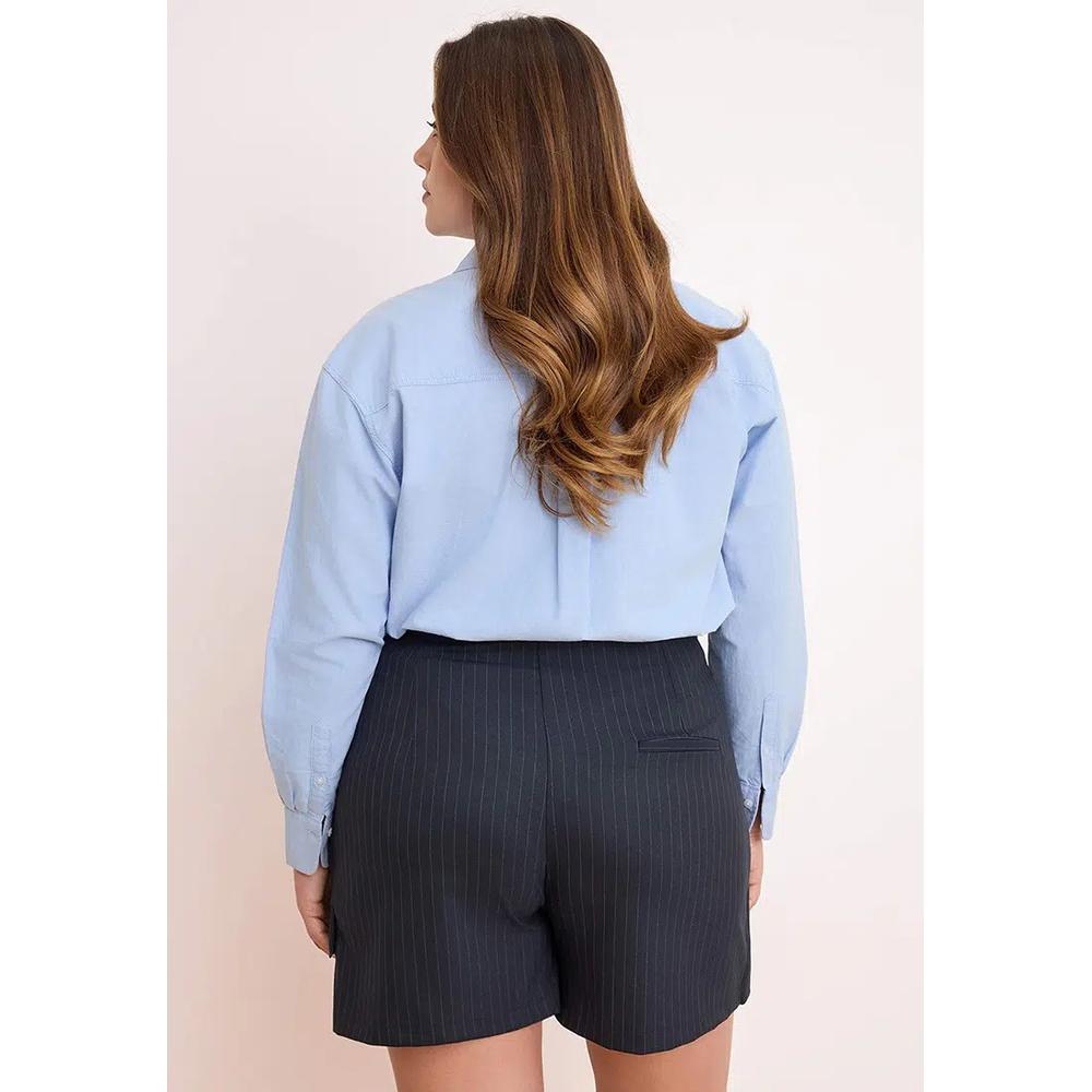 Лимитированная серия темно-синяя полосатая мини-юбка-шорты плюс-сайз Tbbss26Ap00006 2