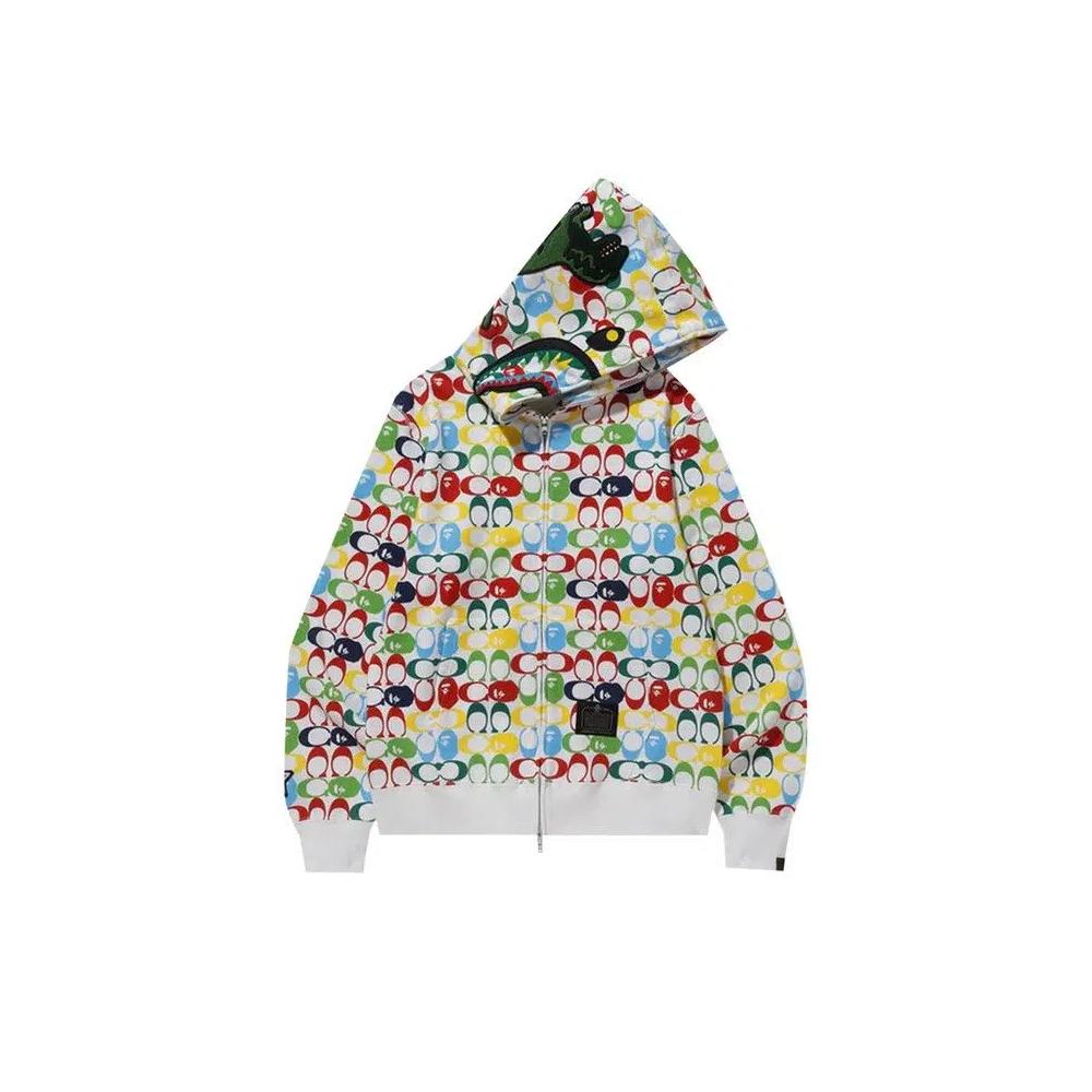 Молнии BAPE x Coach Shark Zip Hoodie 'Multi' 1