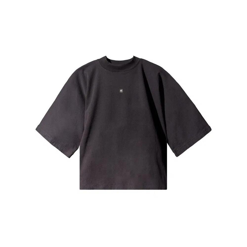 Футболки Yeezy Gap Engineered by Balenciaga Cropped Logo No Seam Tee 'Black' 1