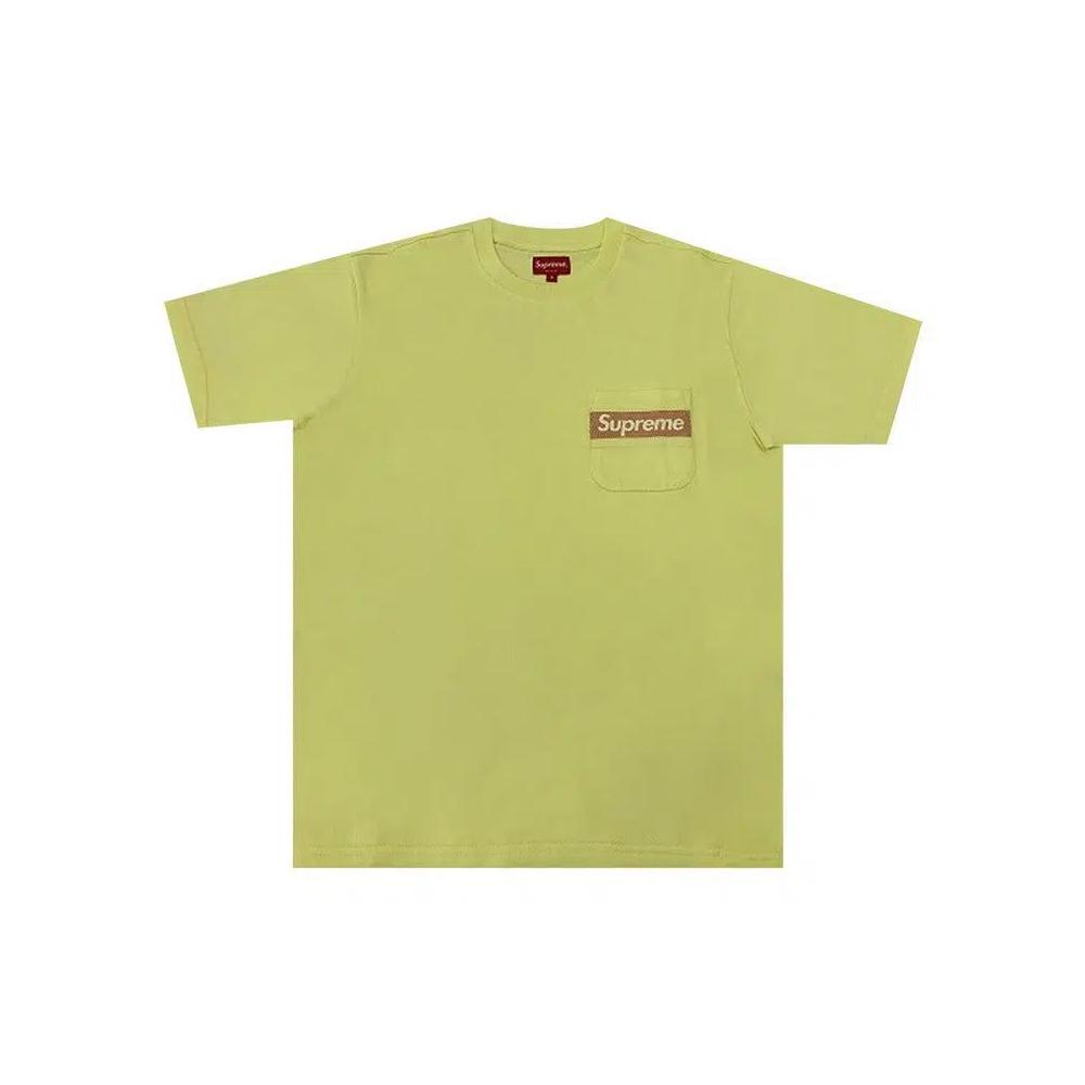 Футболки Supreme Mesh Stripe Pocket Tee 'Pale Yellow' 1