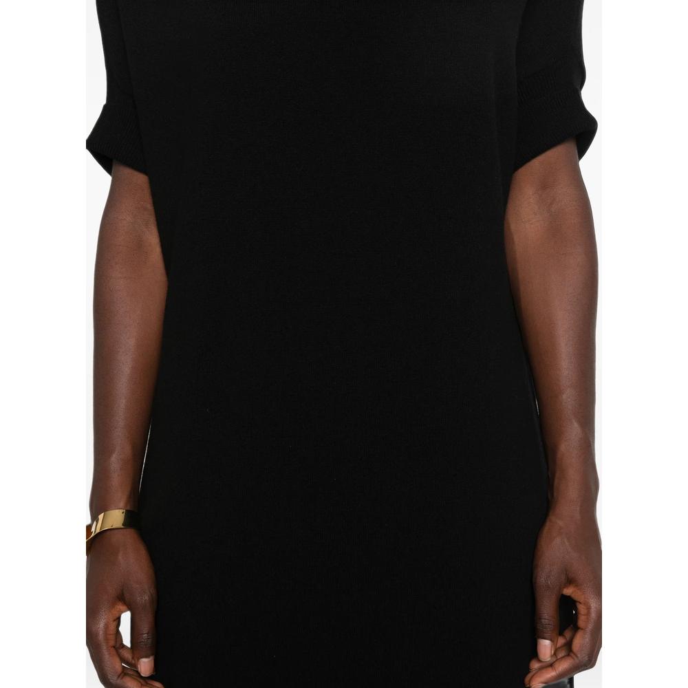 lace-trim belted midi dress 5