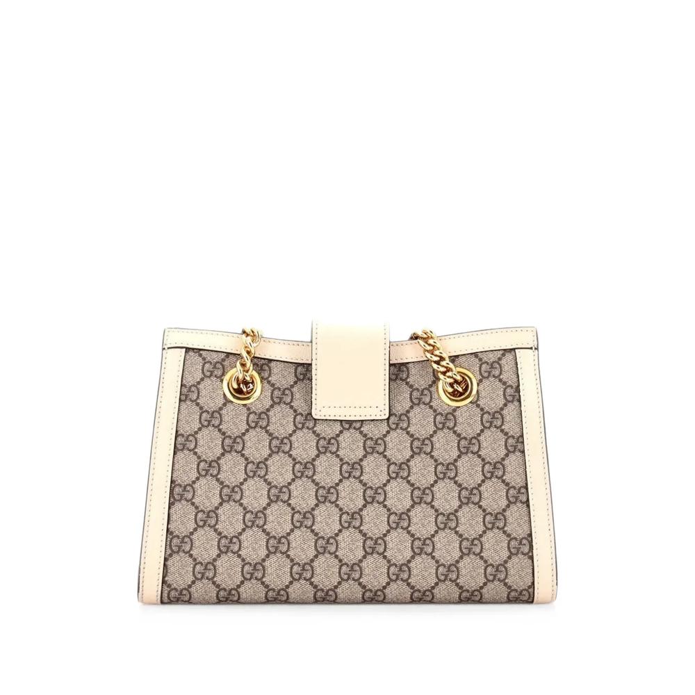 Маленькая сумка на плечо Padlock Chain Tote GG Coated Canvas with Leather 2