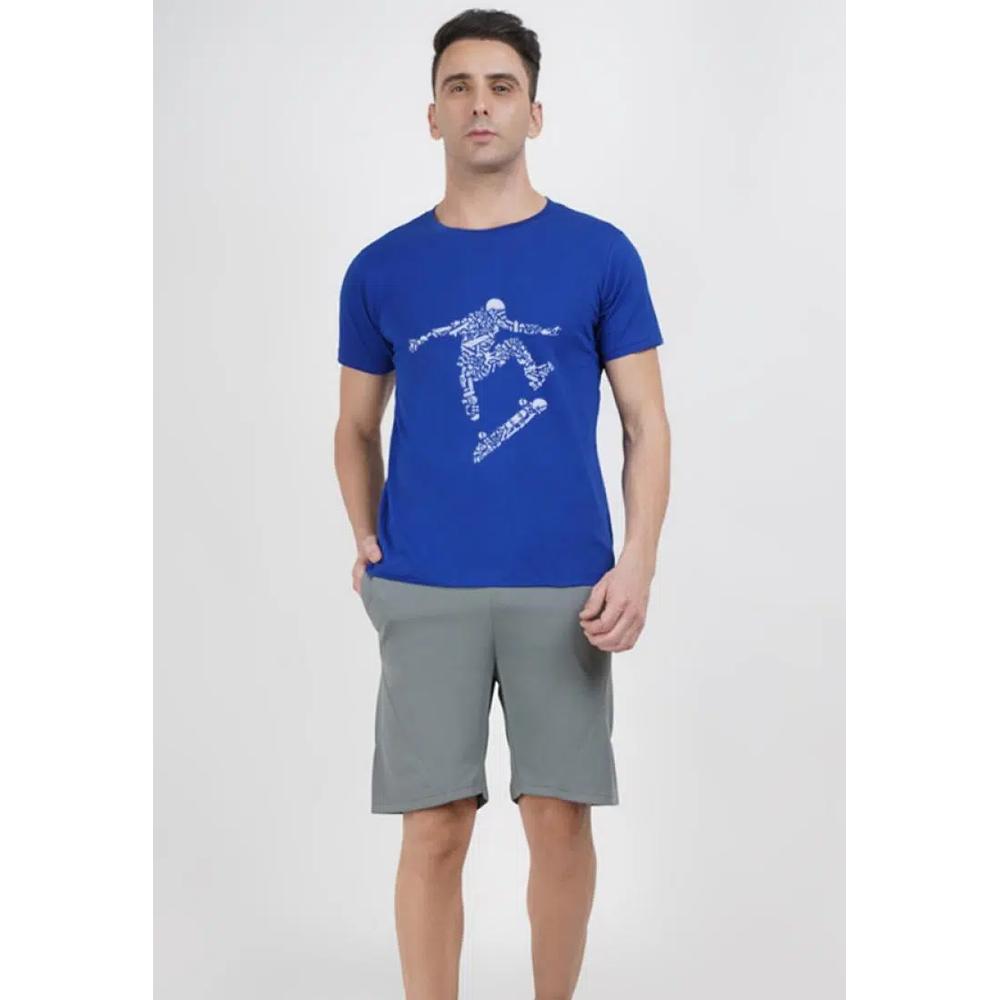 Футболка с графическим принтом Royal Blue Cotton Short Sleeve Regular Running Fit 2