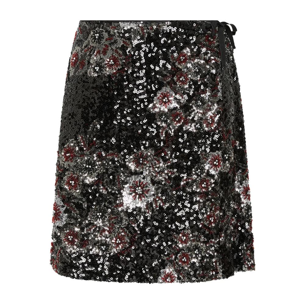 Юбка мини Sparkling Flowers с запахом 1