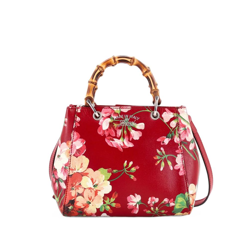 Bamboo Shopper Blooms Print Leather Mini tote bag 1