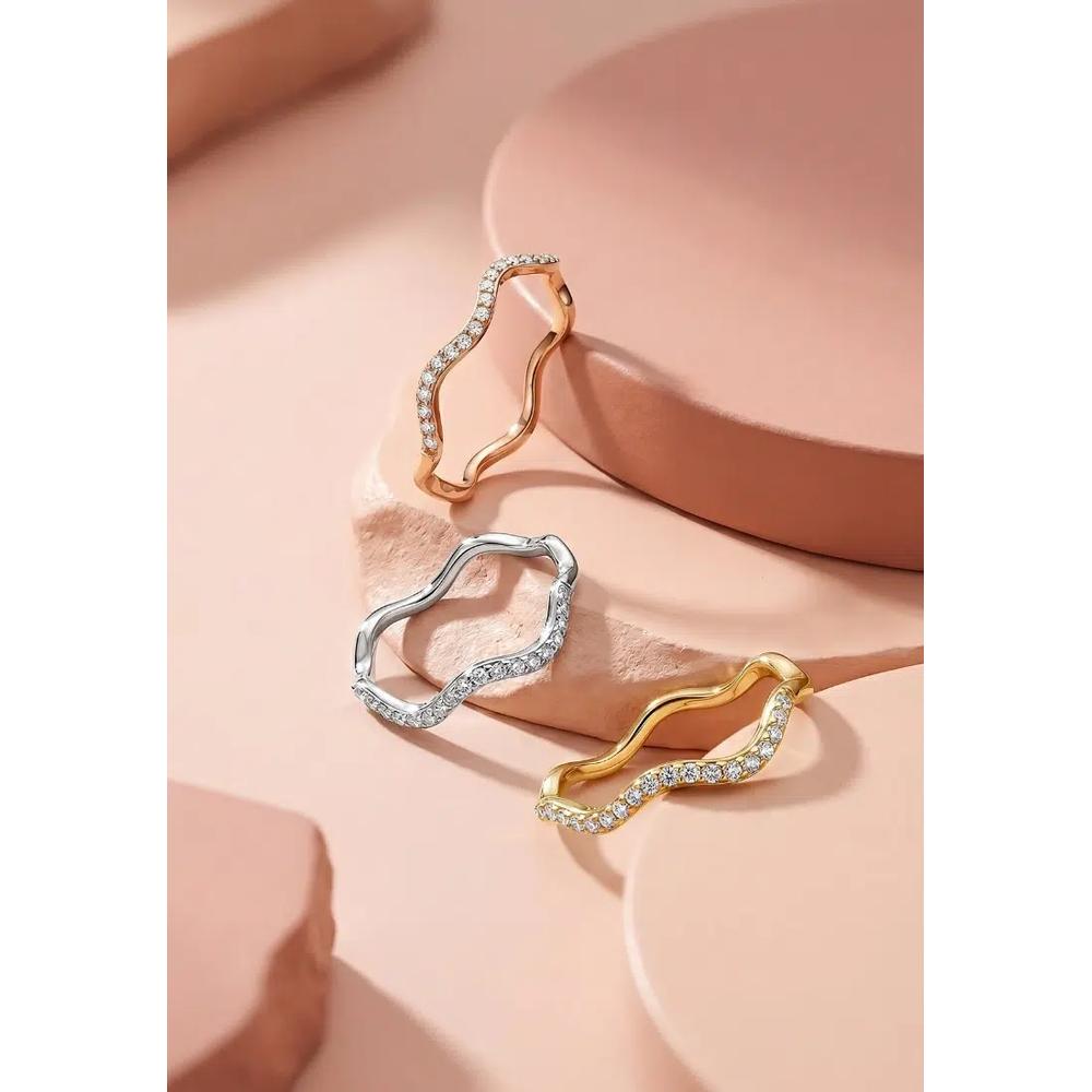 Кольцо Nola Shimmering Wave Ring в серебристом цвете 3