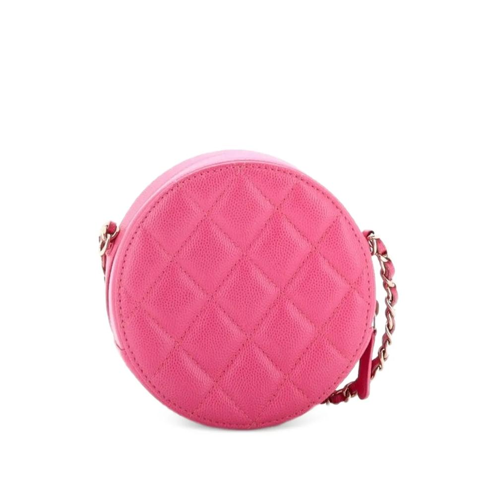 Мини-сумка через плечо Round Clutch with Chain Quilted Caviar 2
